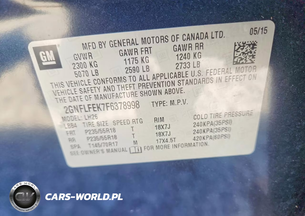 2015 Chevrolet Equinox Lt VIN:2GNFLFEK7F6378998 - 12