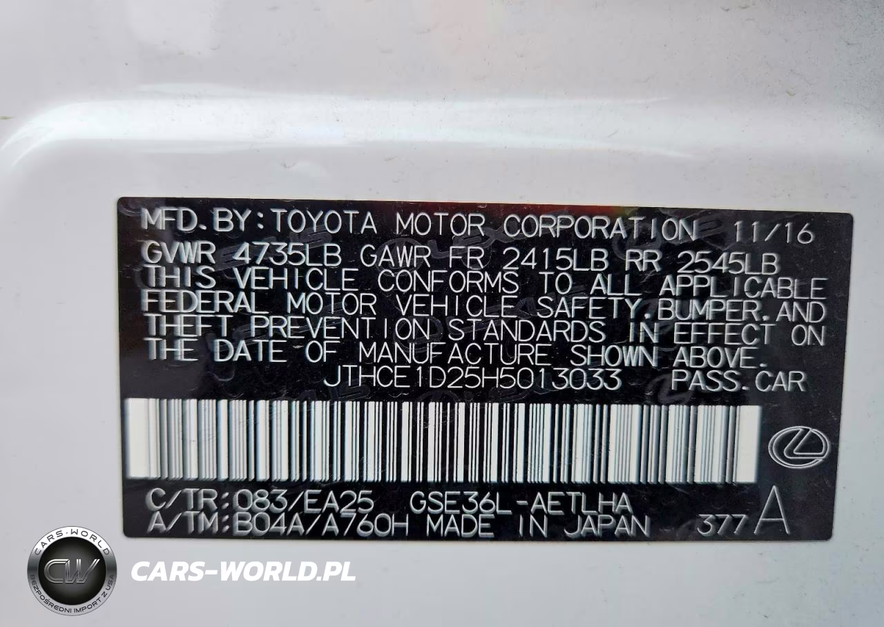 2017 Lexus Is 350 VIN:JTHCE1D25H5013033 - 13