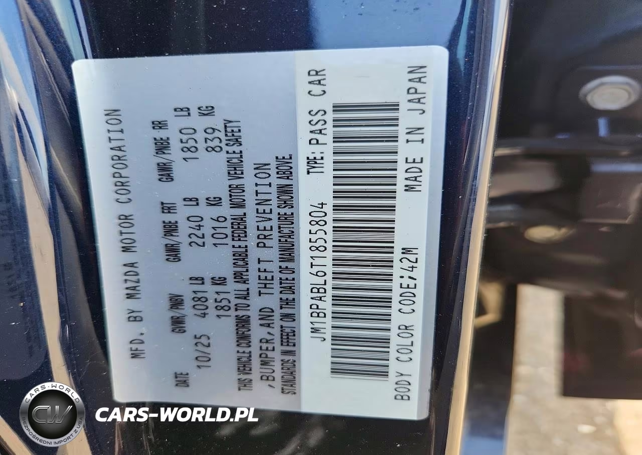 2026 Mazda 3 Select Sport VIN:JM1BPABL6T1855804 - 13