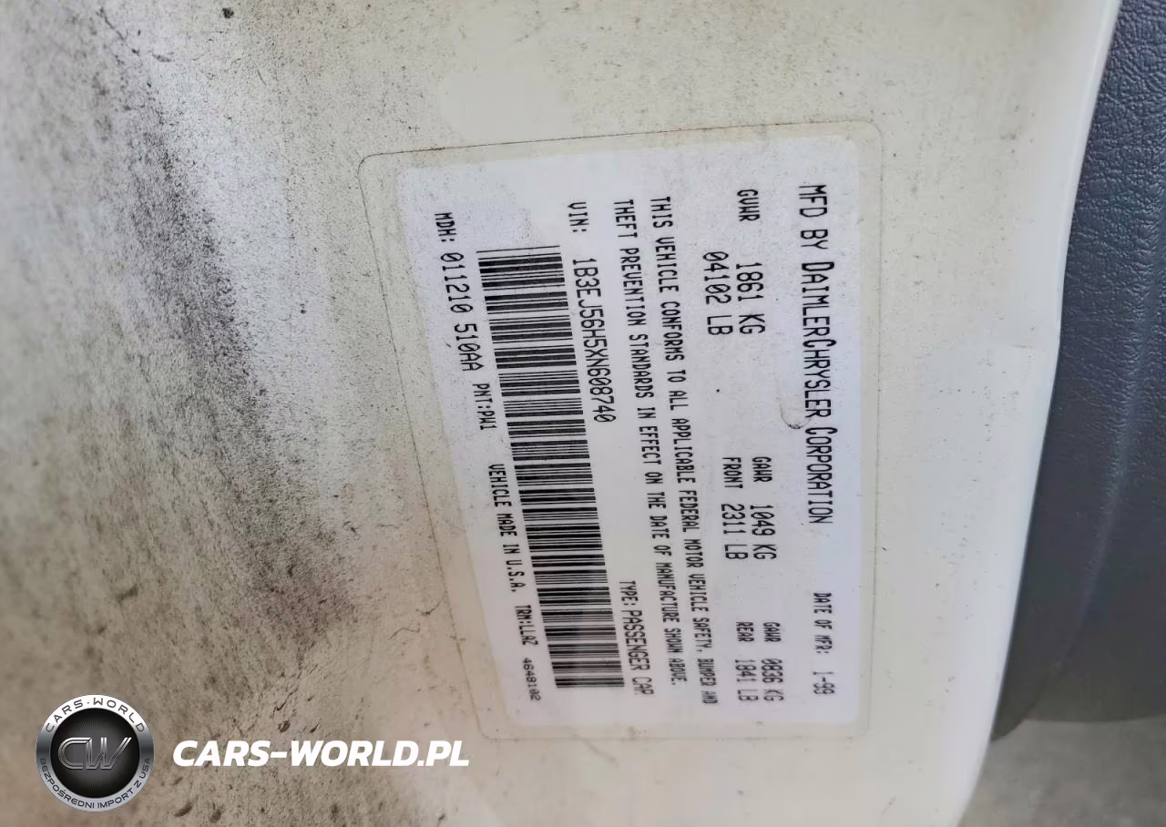 1999 Dodge Stratus Es VIN:1B3EJ56H5XN608740 - 12