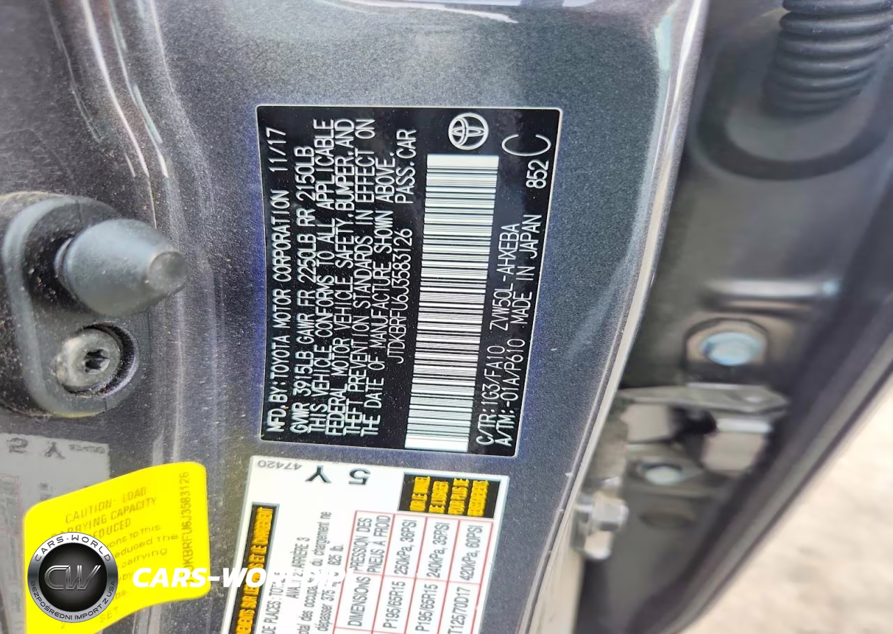 2018 Toyota Prius Two VIN:JTDKBRFU6J3583126 - 12