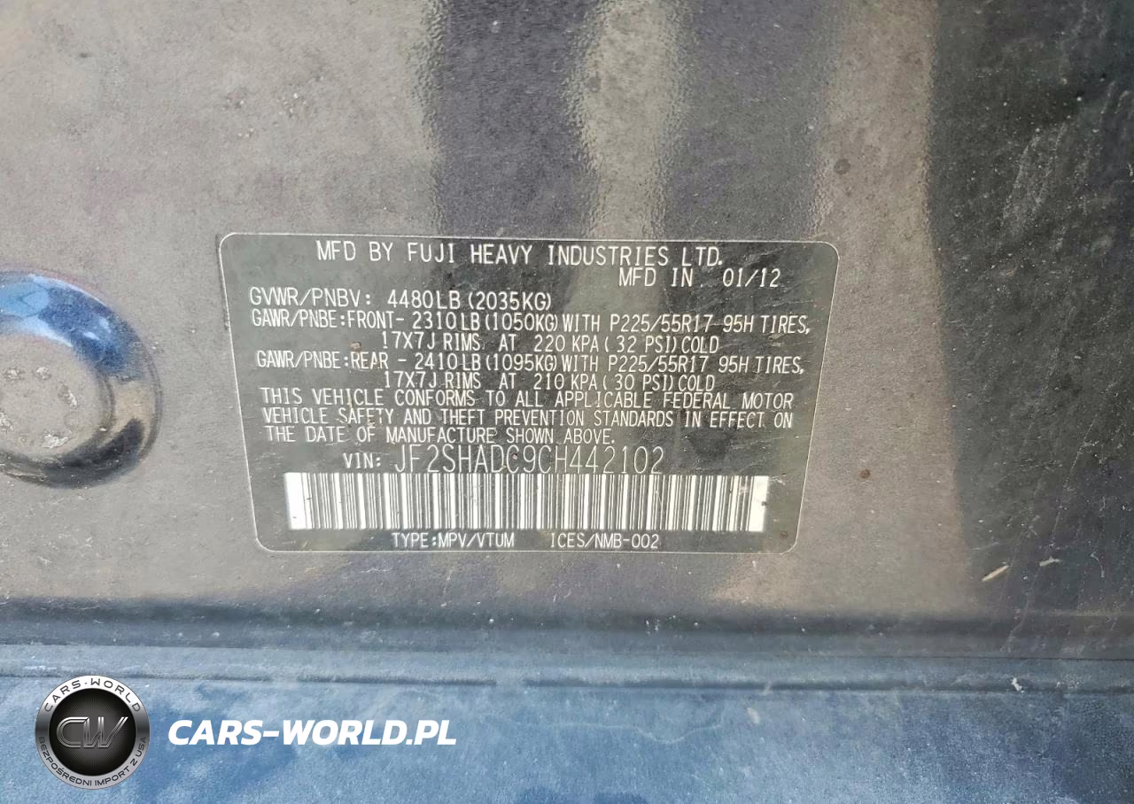 2012 Subaru Forester 2.5X Premium VIN:JF2SHADC9CH442102 - 13