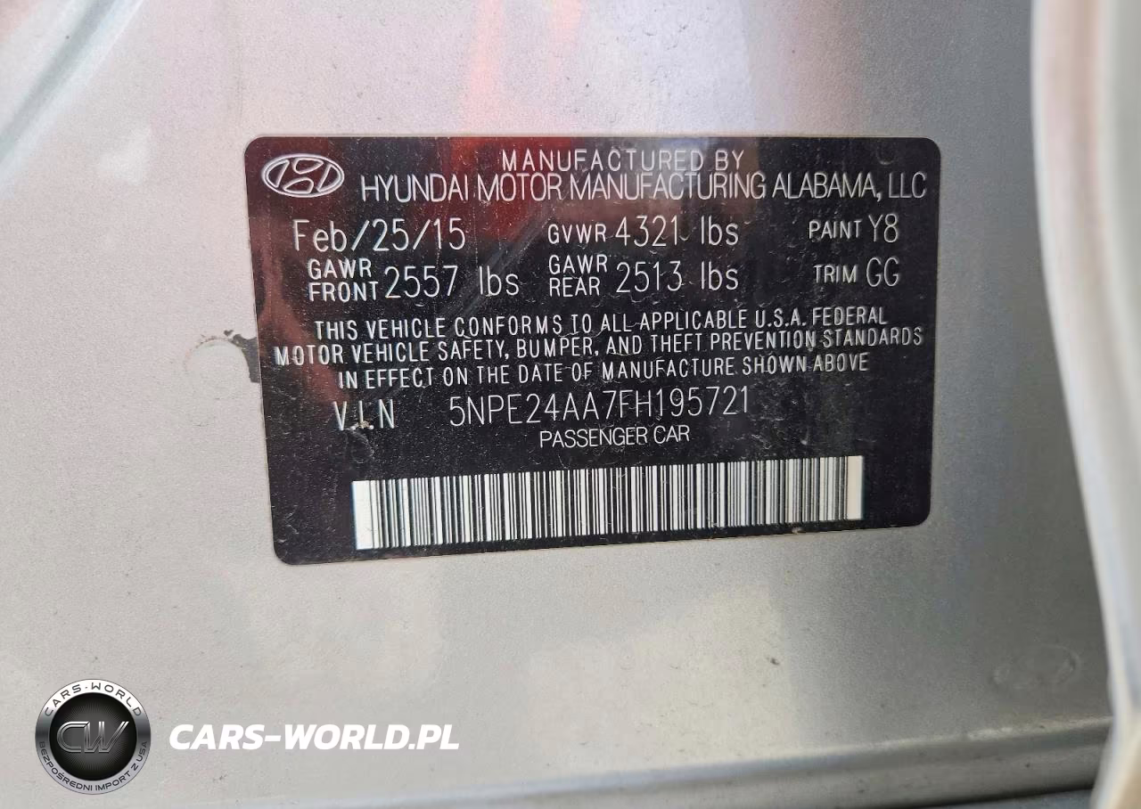 2015 Hyundai Sonata Eco VIN:5NPE24AA7FH195721 - 12