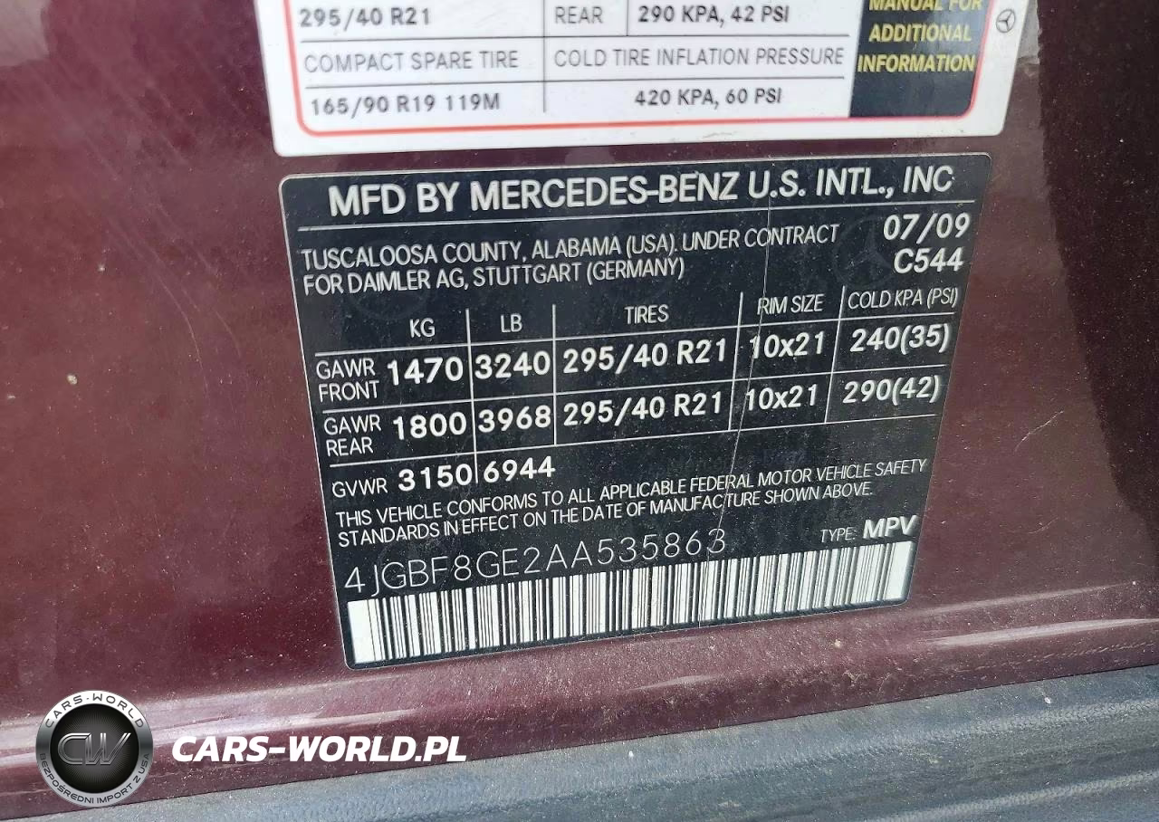 2010 Mercedes-Benz Gl 550 4Matic VIN:4JGBF8GE2AA535863 - 12