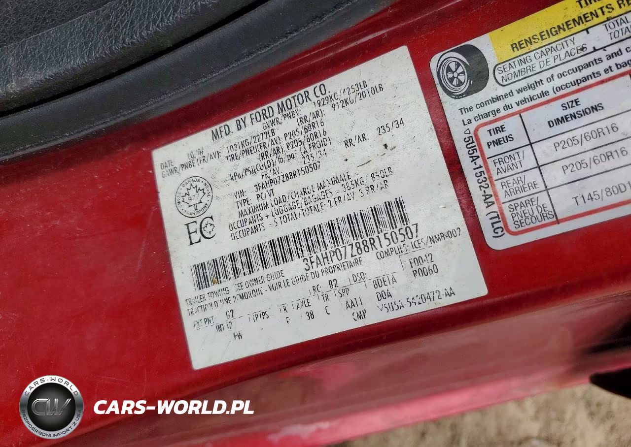 2008 Ford Fusion Se VIN:3FAHP07Z88R150507 - 12