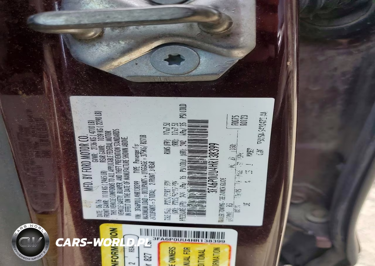 2017 Ford Fusion S Hybrid VIN:3FA6P0UU4HR138399 - 12