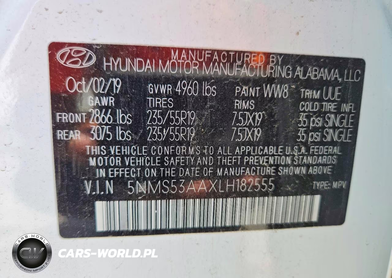 2020 Hyundai Santa Fe Limited 2.0T VIN:5NMS53AAXLH182555 - 14