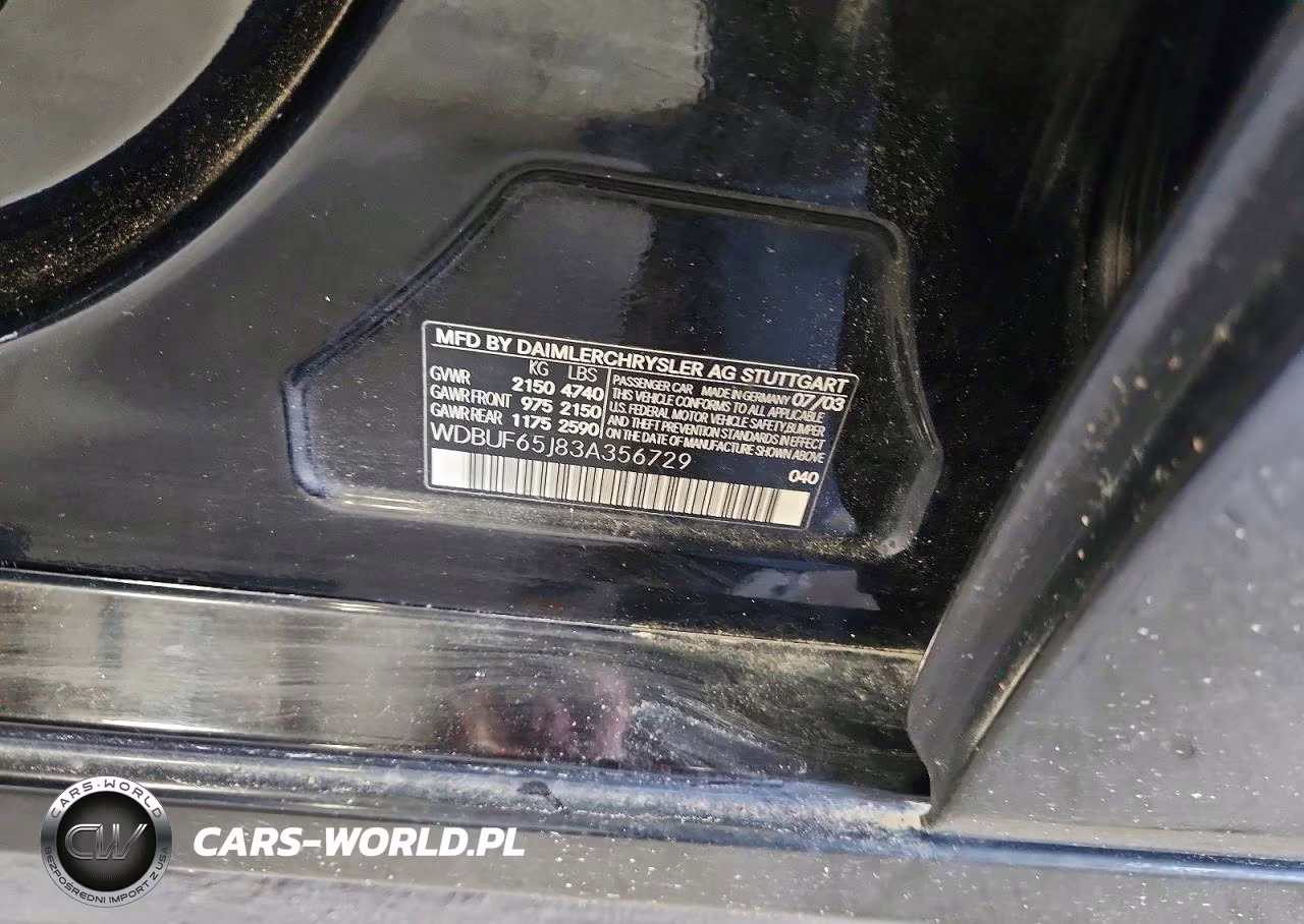 2003 Mercedes-Benz E 320 VIN:WDBUF65J83A356729 - 13