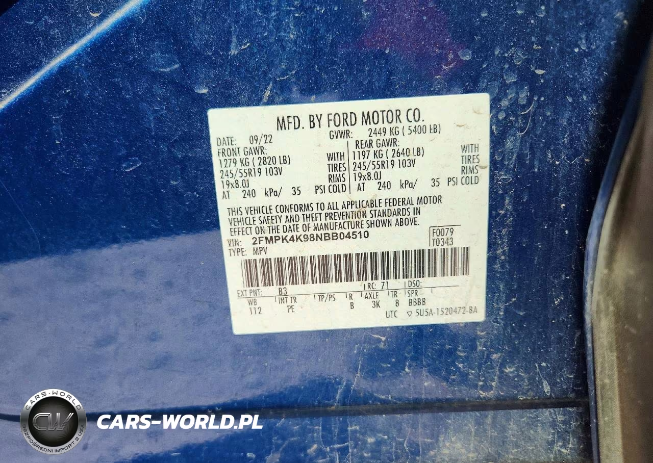 2022 Ford Edge Titanium VIN:2FMPK4K98NBB04510 - 13