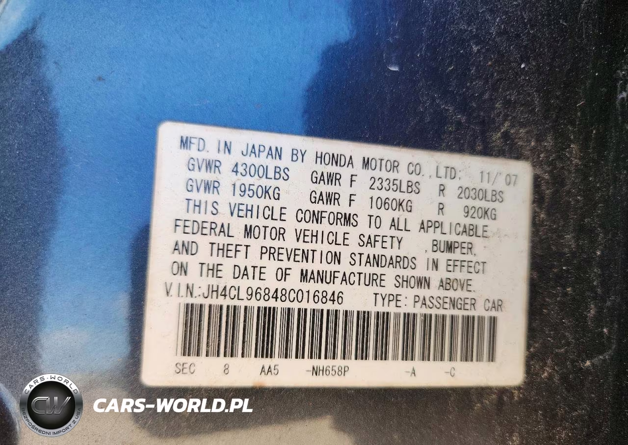 2008 Acura Tsx VIN:JH4CL96848C016846 - 12