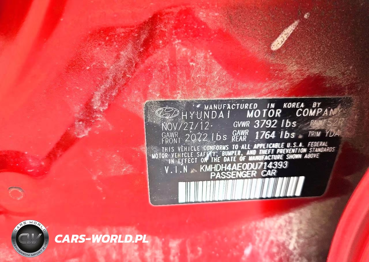 2013 Hyundai Elantra Gls VIN:KMHDH4AE0DU714393 - 12