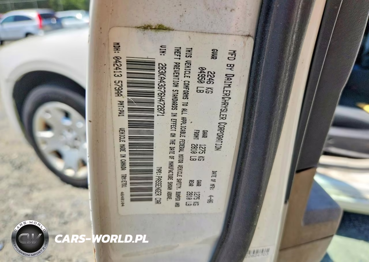 2006 Dodge Charger Se VIN:2B3KA43G76H472871 - 12