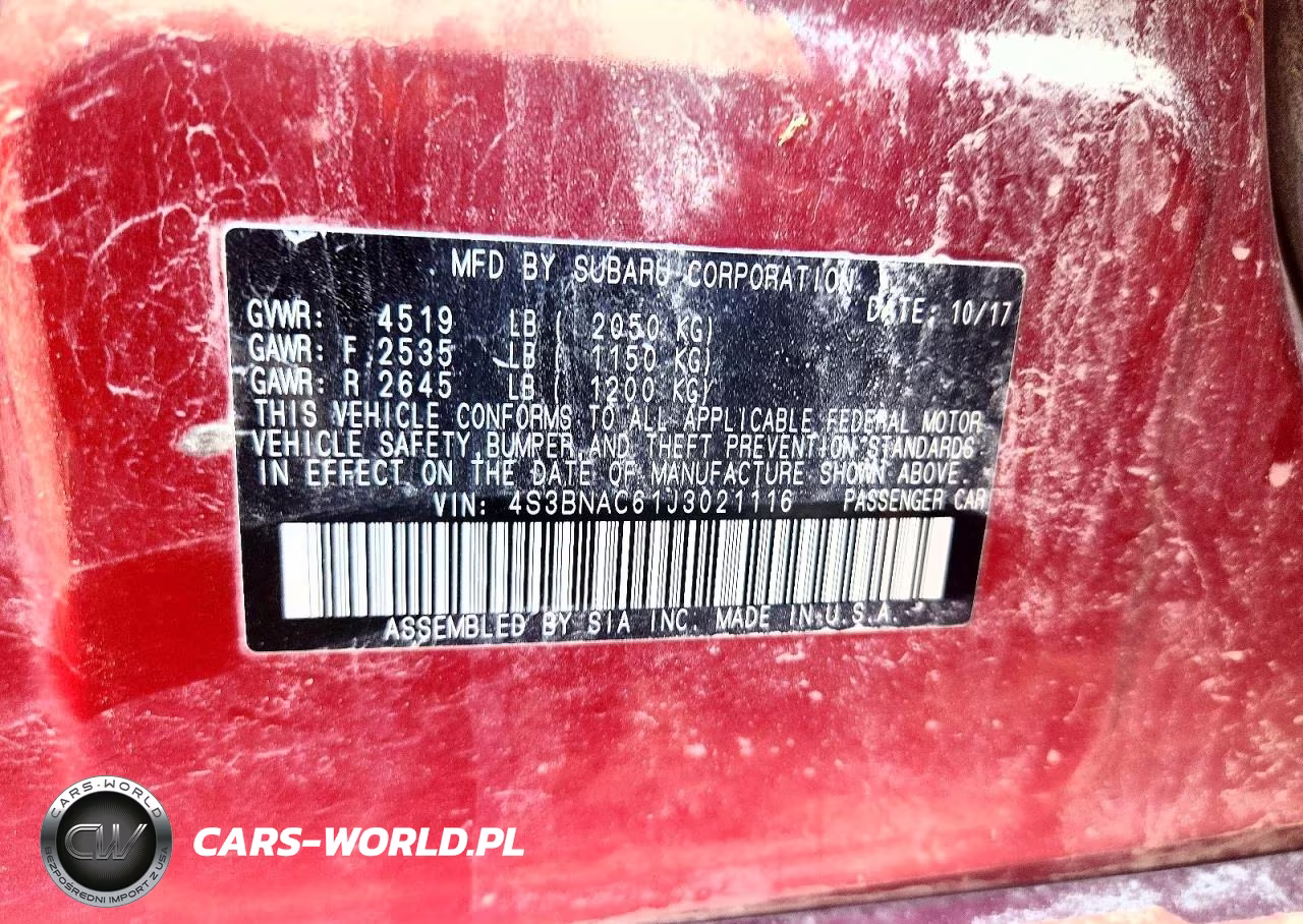 2018 Subaru Legacy 2.5I Premium VIN:4S3BNAC61J3021116 - 12