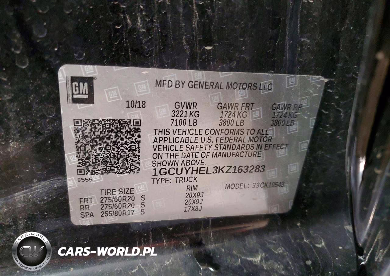 2019 Chevrolet Silverado K1500 High Country VIN:1GCUYHEL3KZ163283 - 13