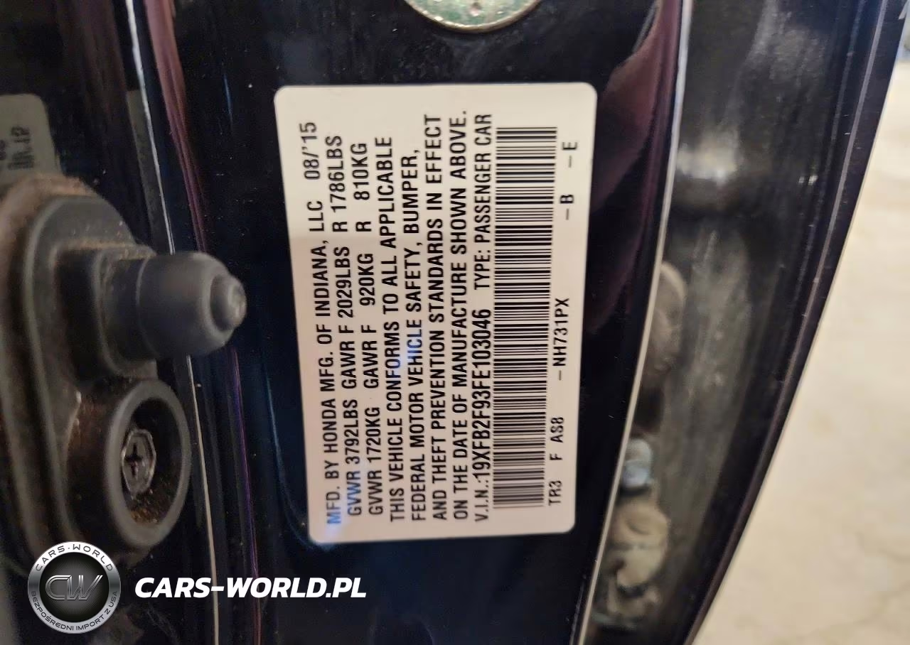 2015 Honda Civic Exl VIN:19XFB2F93FE103046 - 12