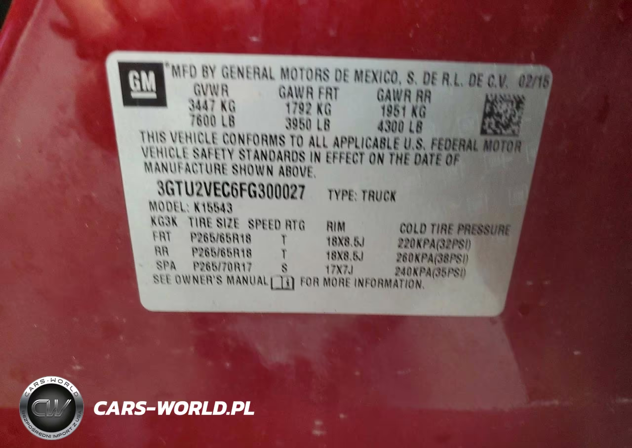 2015 GMC Sierra K1500 Slt VIN:3GTU2VEC6FG300027 - 13