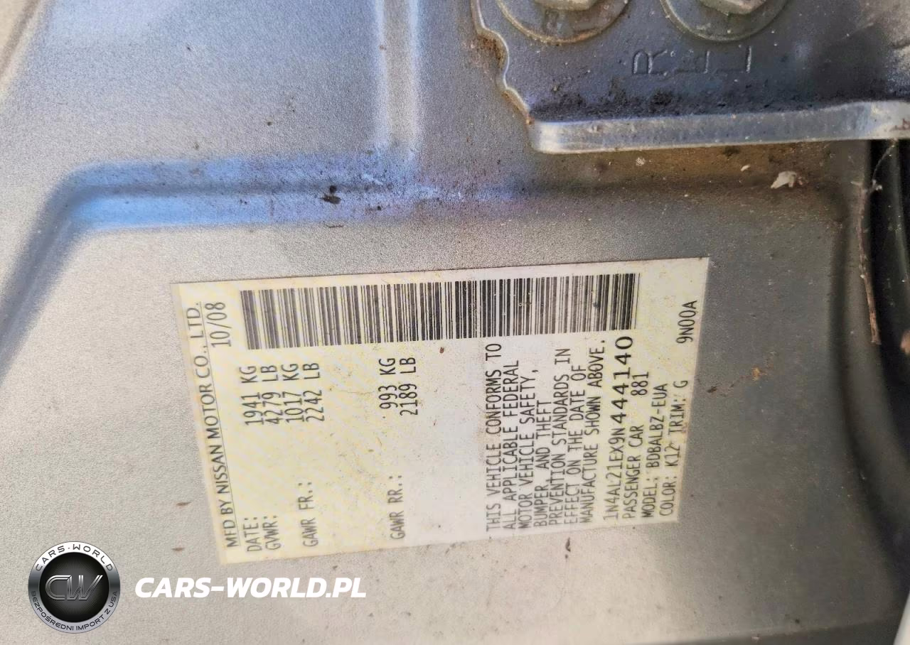 2009 Nissan Altima 2.5 VIN:1N4AL21EX9N444140 - 12