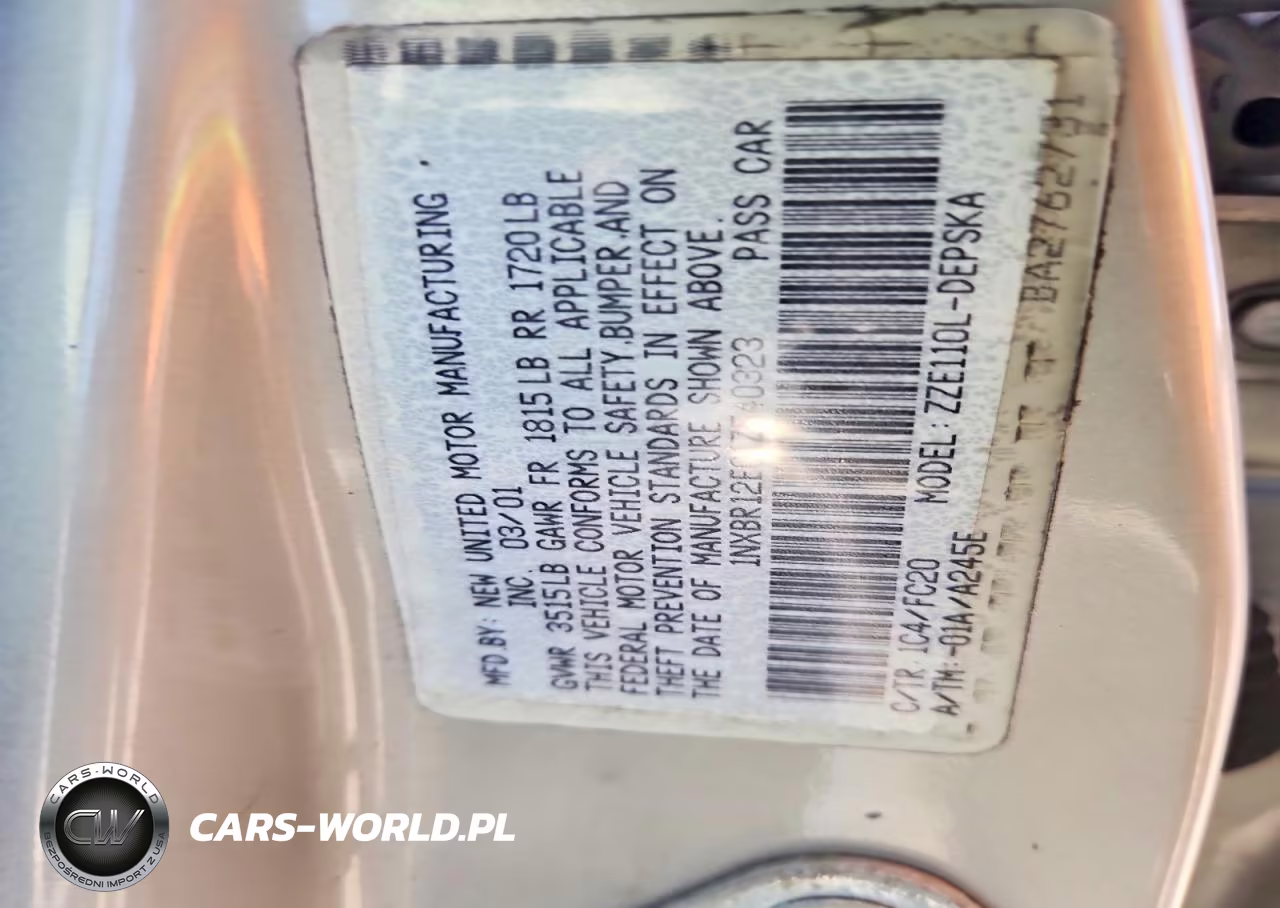 2001 Toyota Corolla S VIN:1NXBR12E01Z540323 - 12