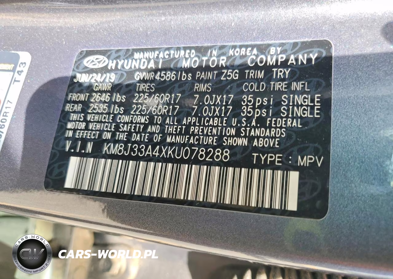 2019 Hyundai Tucson Value VIN:KM8J33A4XKU078288 - 13