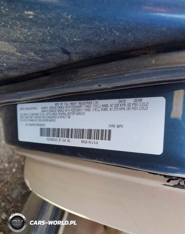 2006 Subaru Legacy Outback 2.5I Limited VIN:4S4BP62C366343918 - 12