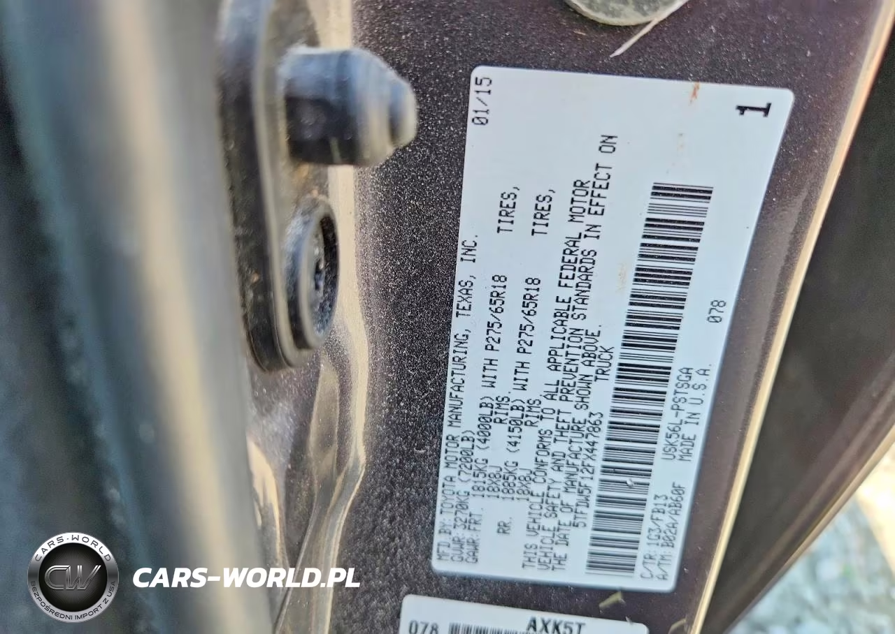 2015 Toyota Tundra Sr5 VIN:5TFDW5F12FX447863 - 12