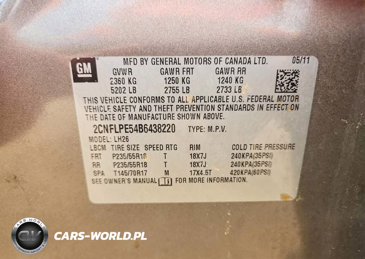 2011 Chevrolet Equinox Lt VIN:2CNFLPE54B6438220 - 13