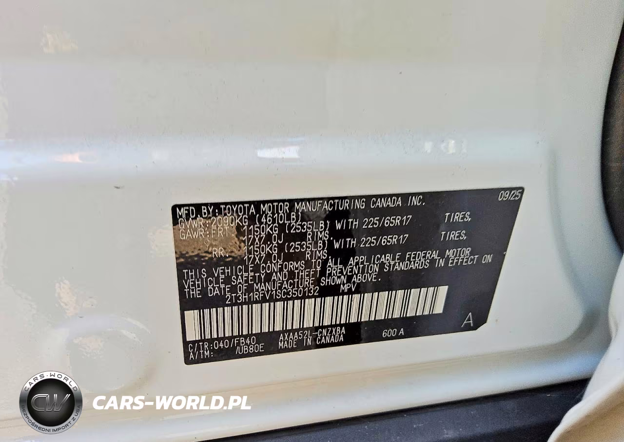 2025 Toyota Rav4 Le VIN:2T3H1RFV1SC350132 - 12