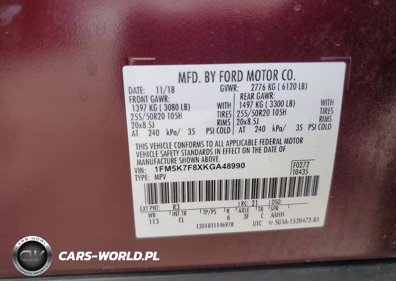 2019 Ford Explorer Limited VIN:1FM5K7F8XKGA48990 - 13