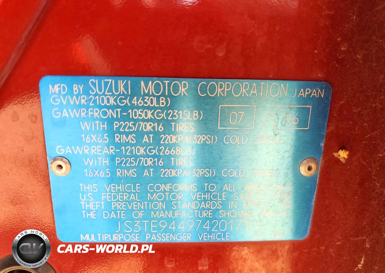 2007 Suzuki Grand Vitara Xsport VIN:JS3TE944974201710 - 13