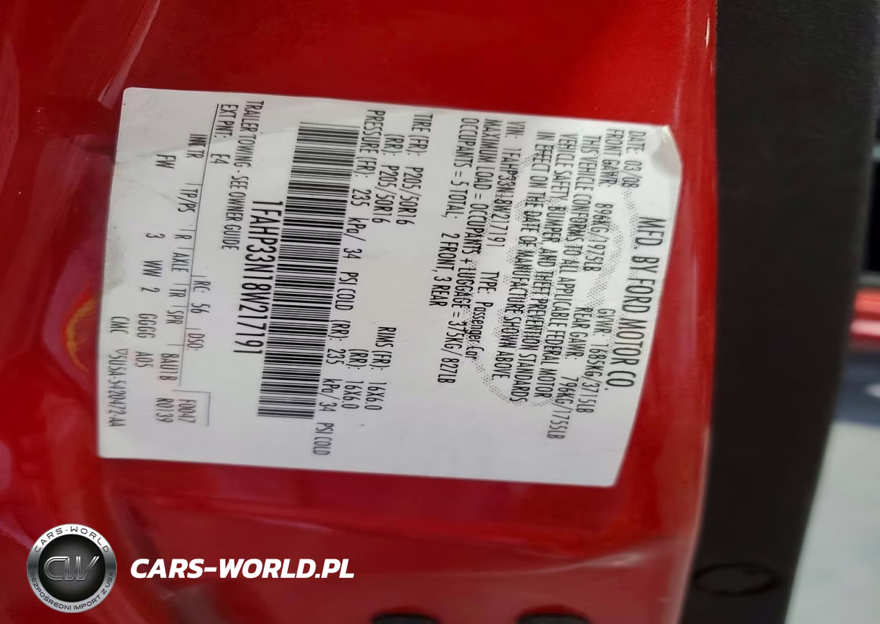 2008 Ford Focus Se VIN:1FAHP33N18W217191 - 12