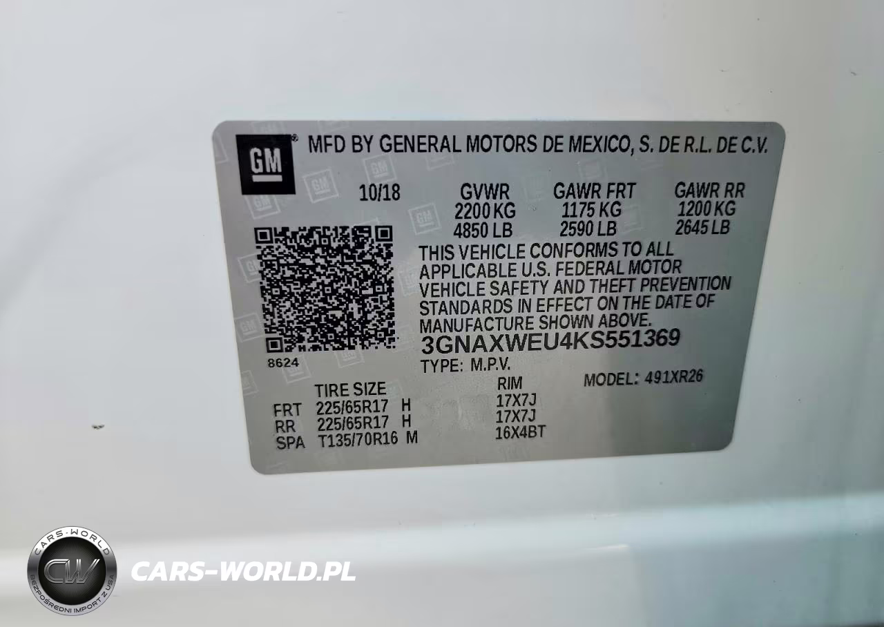 2019 Chevrolet Equinox Lt VIN:3GNAXWEU4KS551369 - 13