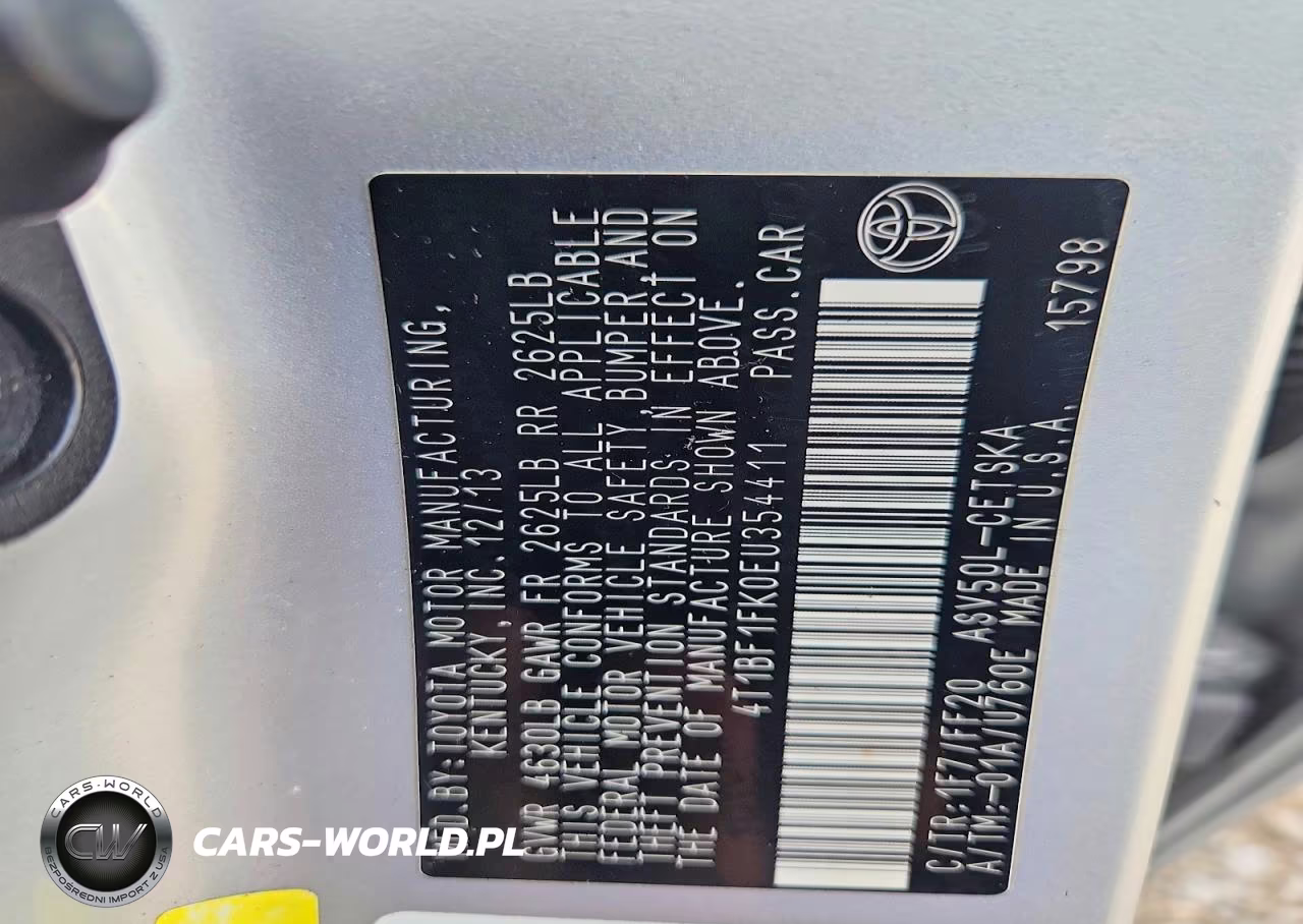 2014 Toyota Camry Se VIN:4T1BF1FK0EU354411 - 13