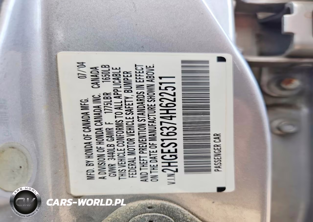 2004 Honda Civic Dx Vp VIN:2HGES16374H622511 - 12