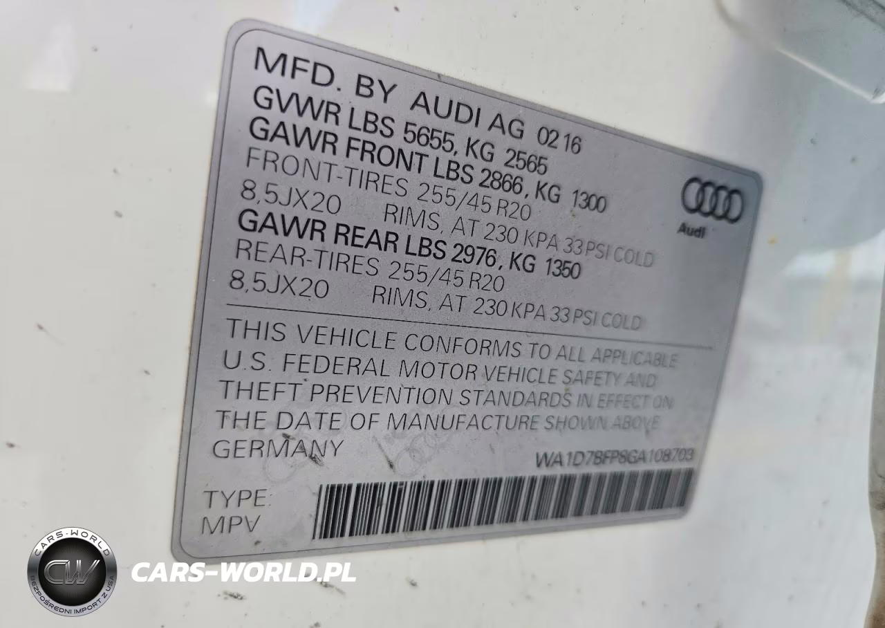 2016 Audi Q5 Premium Plus S-Line VIN:WA1D7BFP8GA108703 - 13