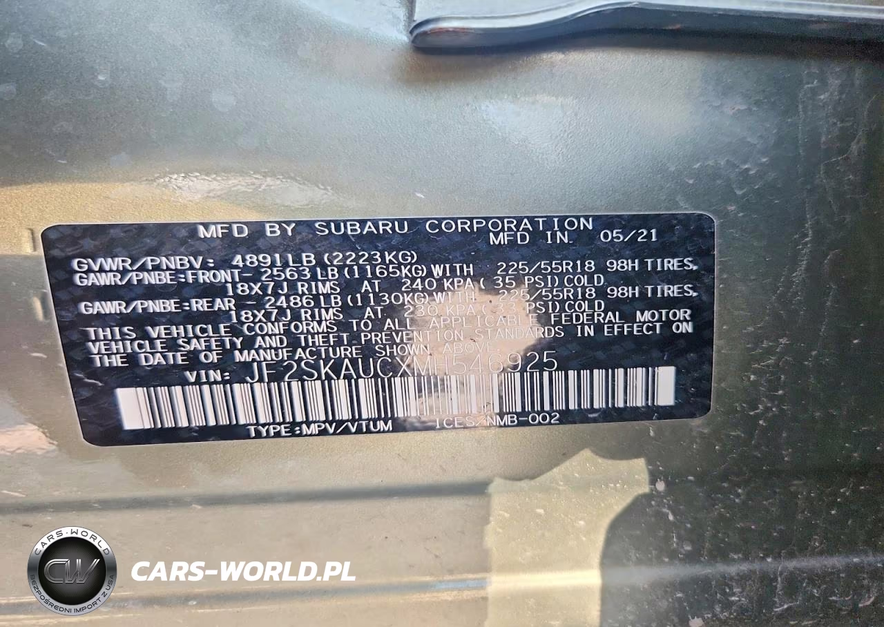 2021 Subaru Forester Limited VIN:JF2SKAUCXMH546925 - 13