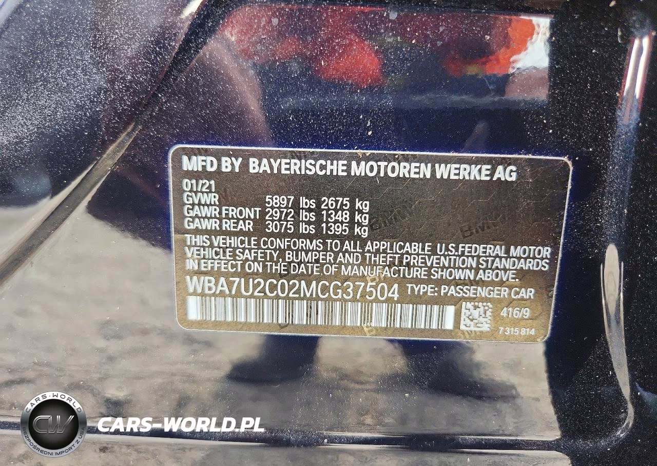 2021 BMW 750 Xi VIN:WBA7U2C02MCG37504 - 13