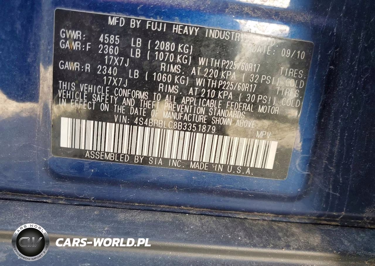 2011 Subaru Outback 2.5I Limited VIN:4S4BRBLC8B3351879 - 12
