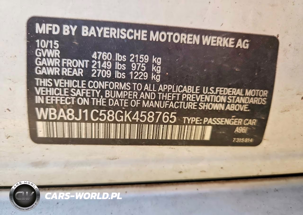 2016 BMW 328 D xDrive VIN:WBA8J1C58GK458765 - 12