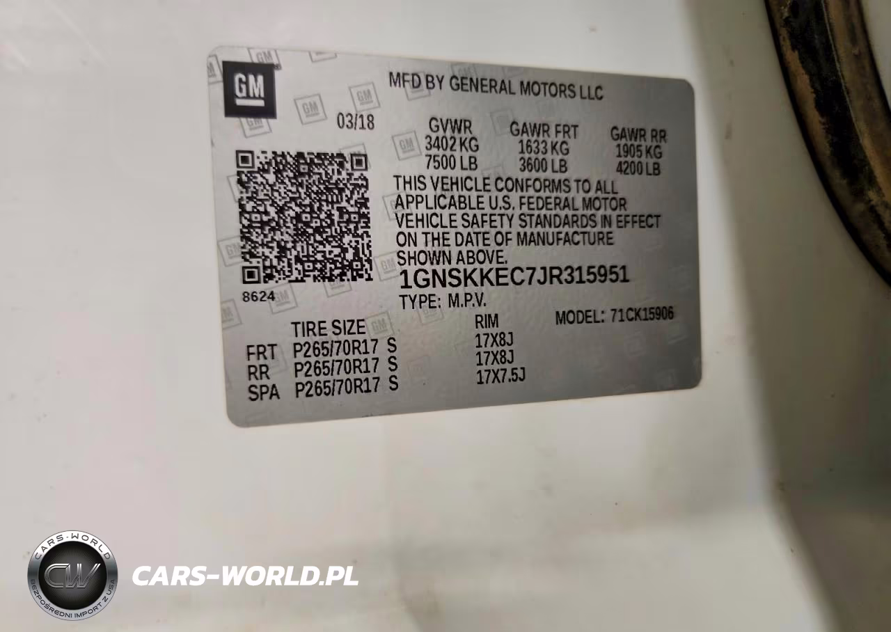 2018 Chevrolet Suburban K1500 VIN:1GNSKKEC7JR315951 - 13