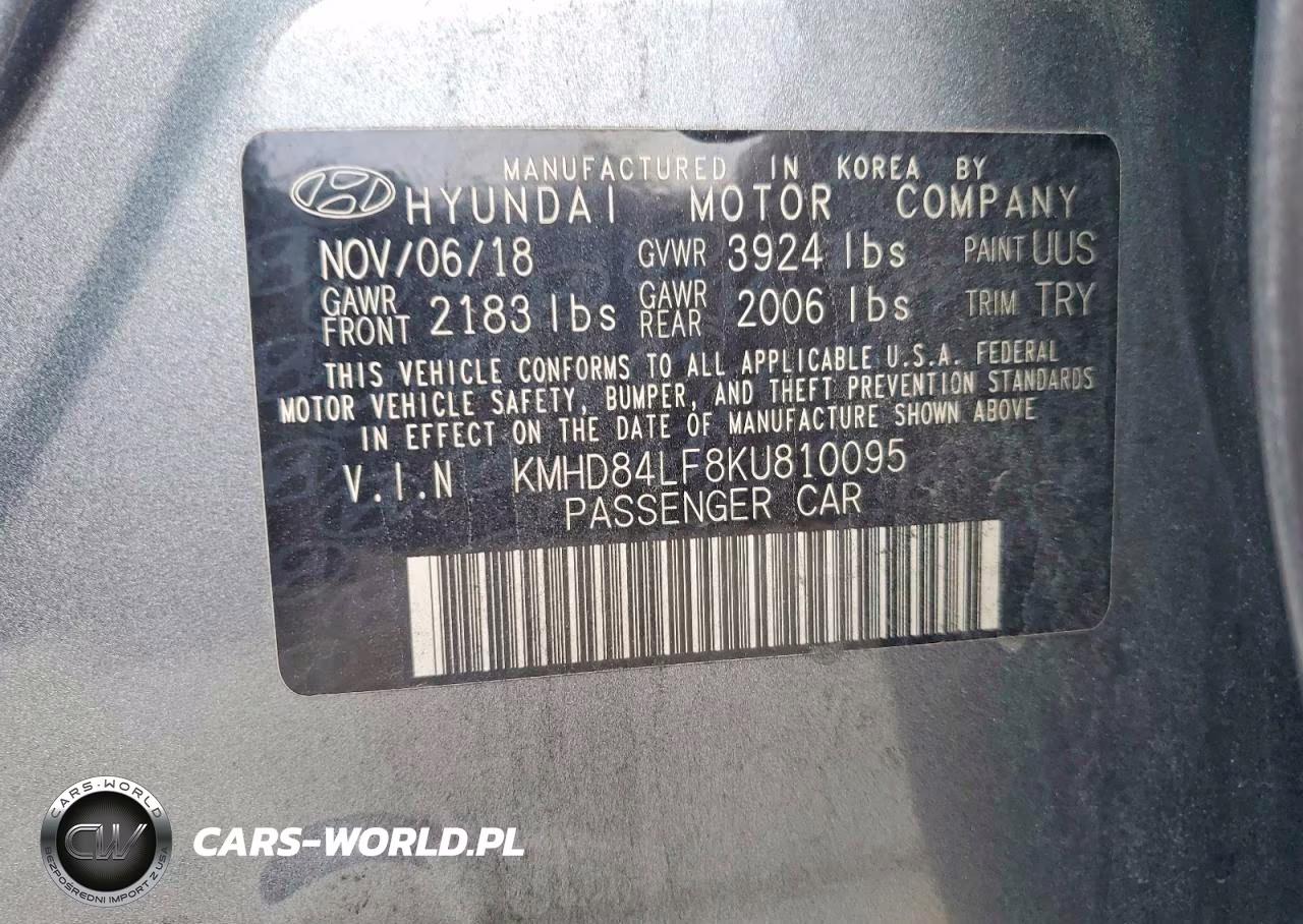 2019 Hyundai Elantra Sel VIN:KMHD84LF8KU810095 - 12