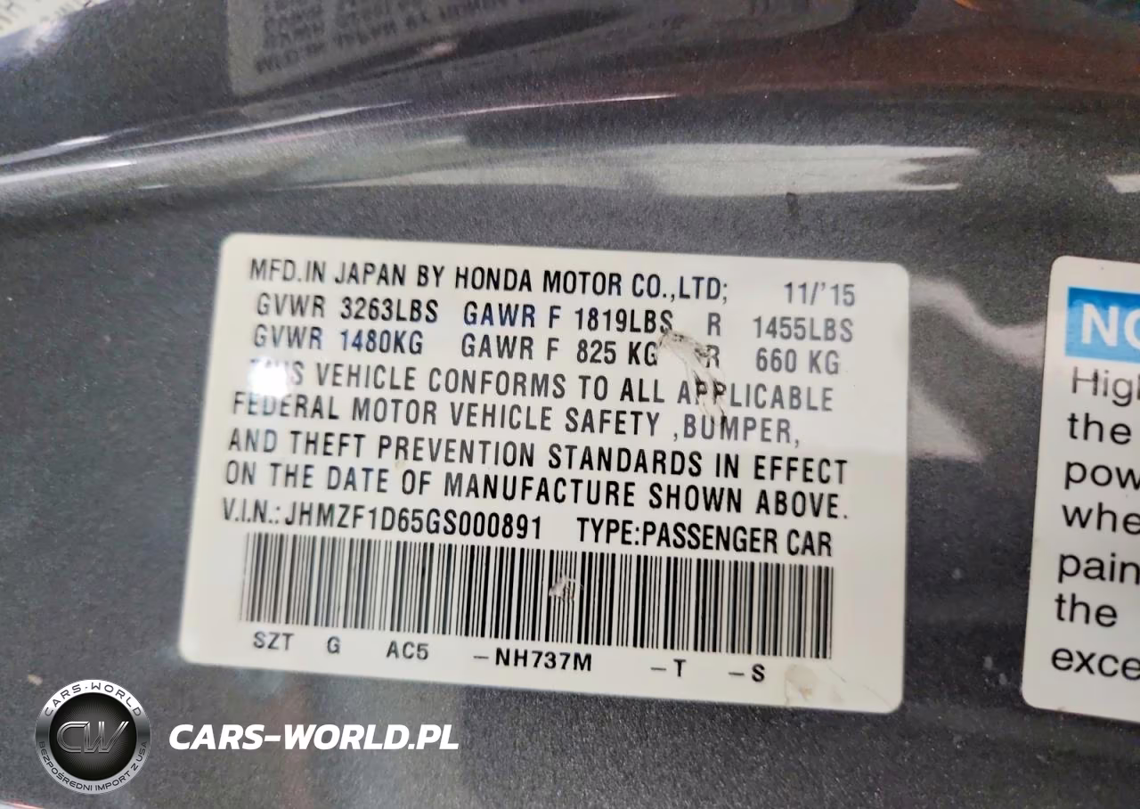 2016 Honda Cr-Z Ex VIN:JHMZF1D65GS000891 - 13