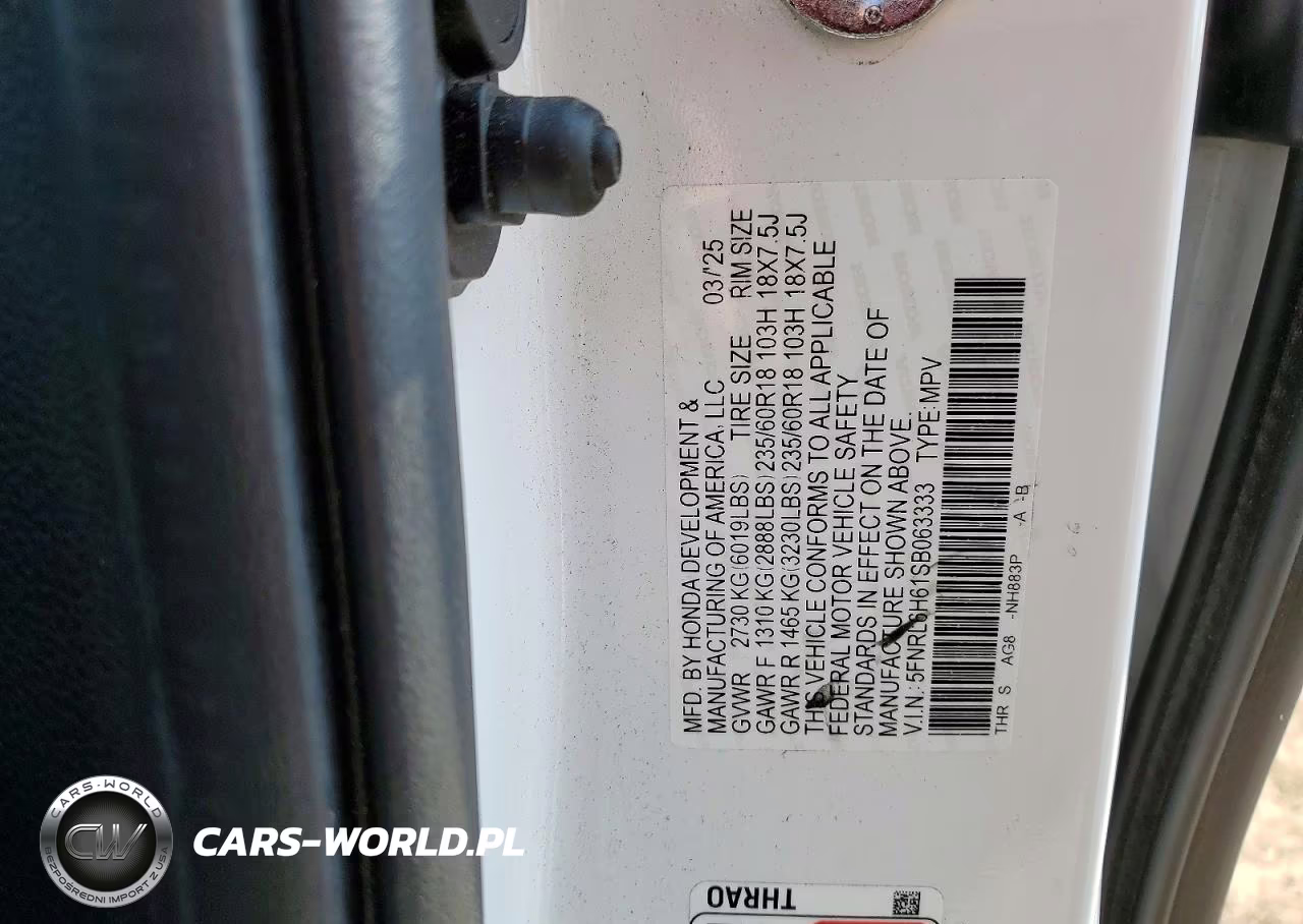 2025 Honda Odyssey Exl VIN:5FNRL6H61SB063333 - 13