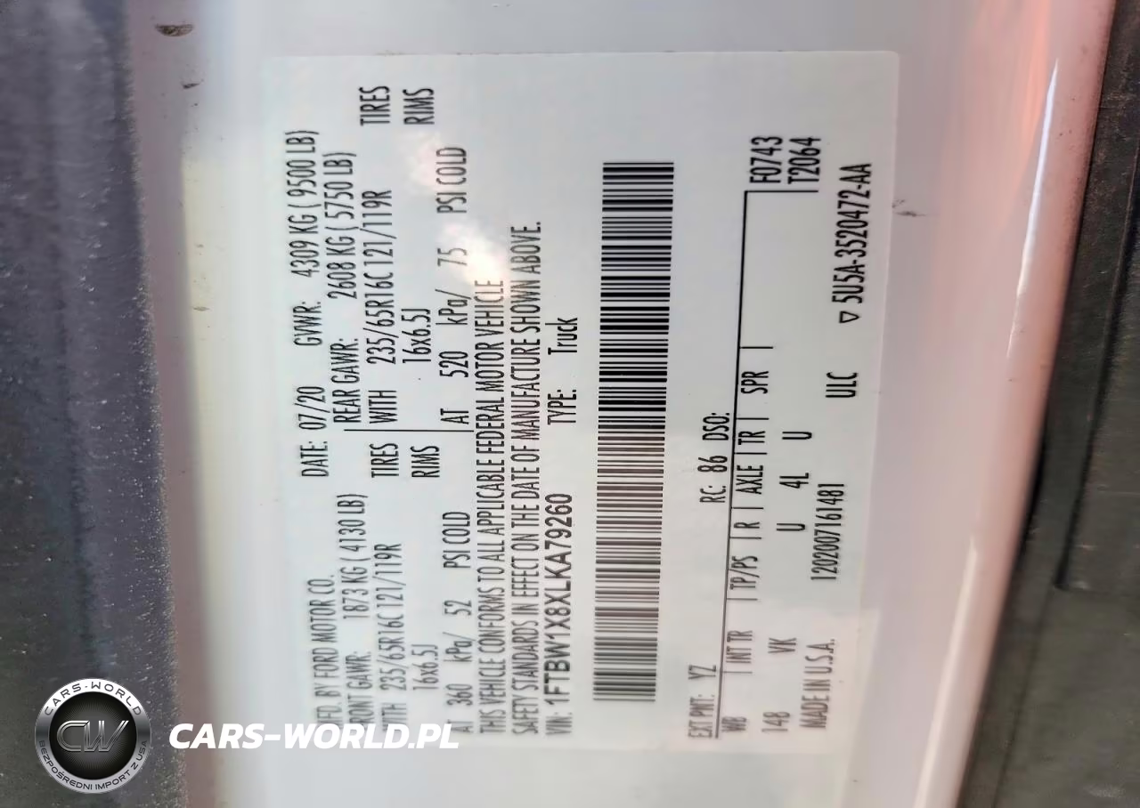 2020 Ford Transit T-350 VIN:1FTBW1X8XLKA79260 - 14