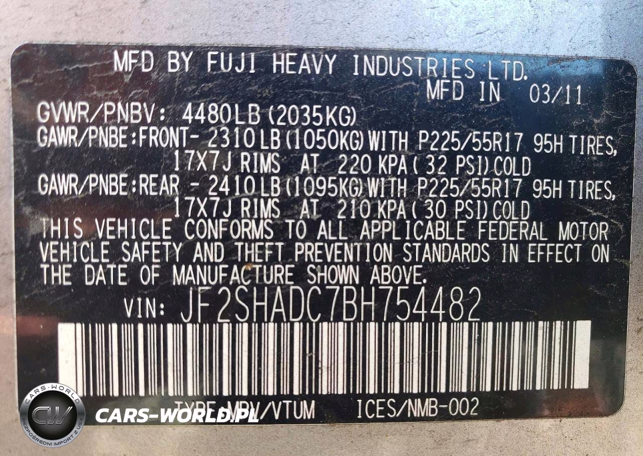 2011 Subaru Forester 2.5X Premium VIN:JF2SHADC7BH754482 - 12