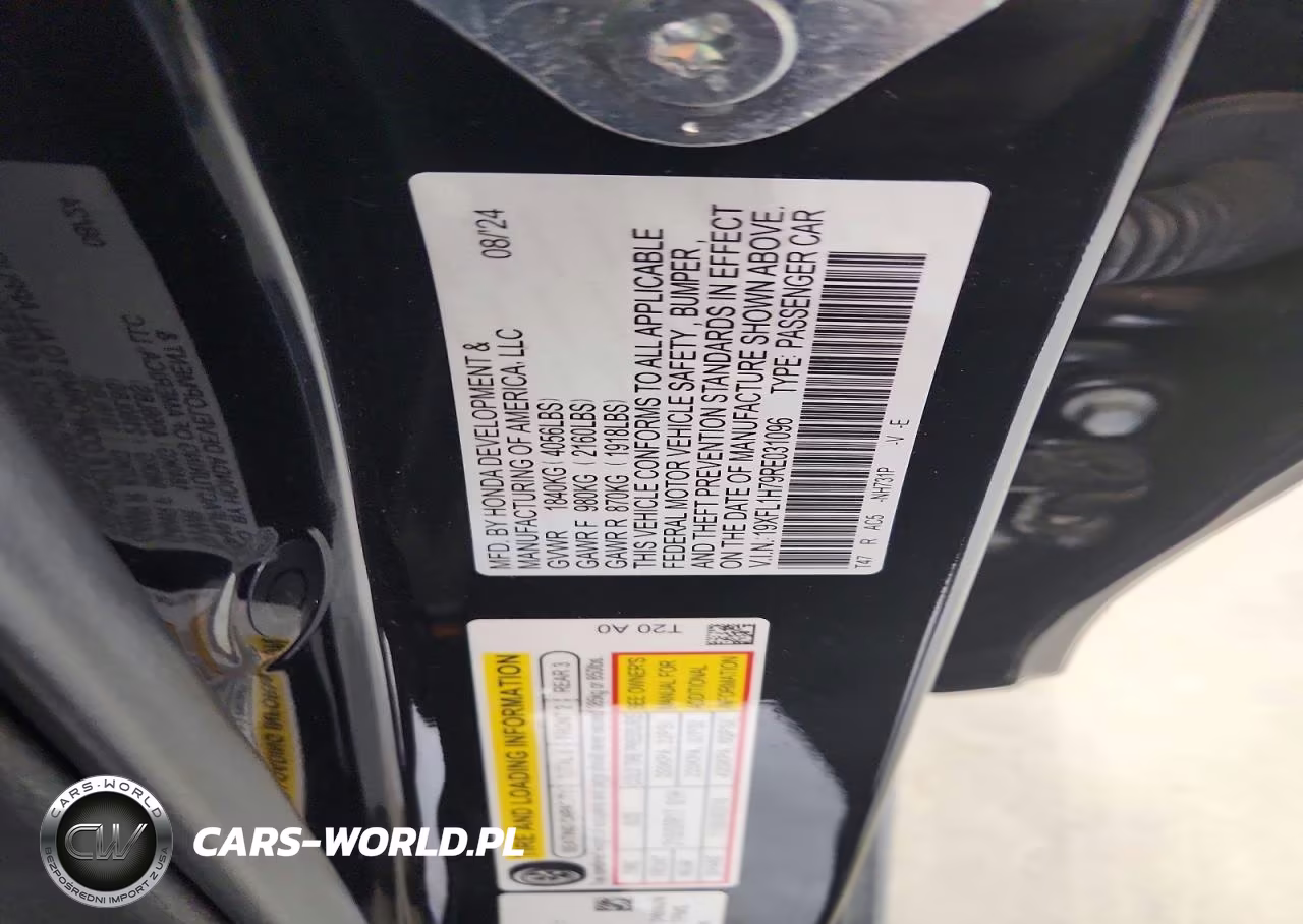 2024 Honda Civic Exl VIN:19XFL1H79RE031096 - 12