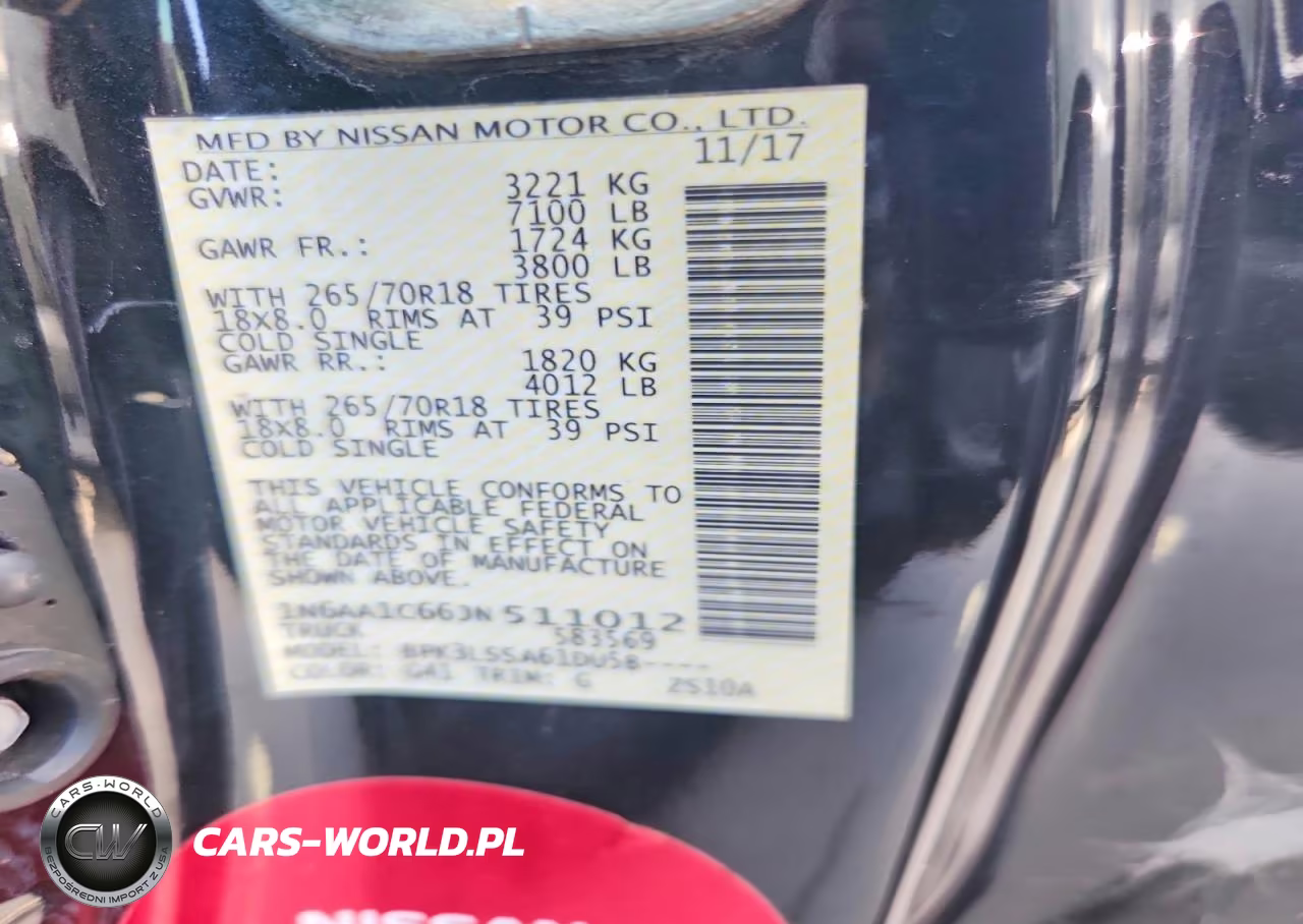 2018 Nissan Titan Sv VIN:1N6AA1C66JN511012 - 12