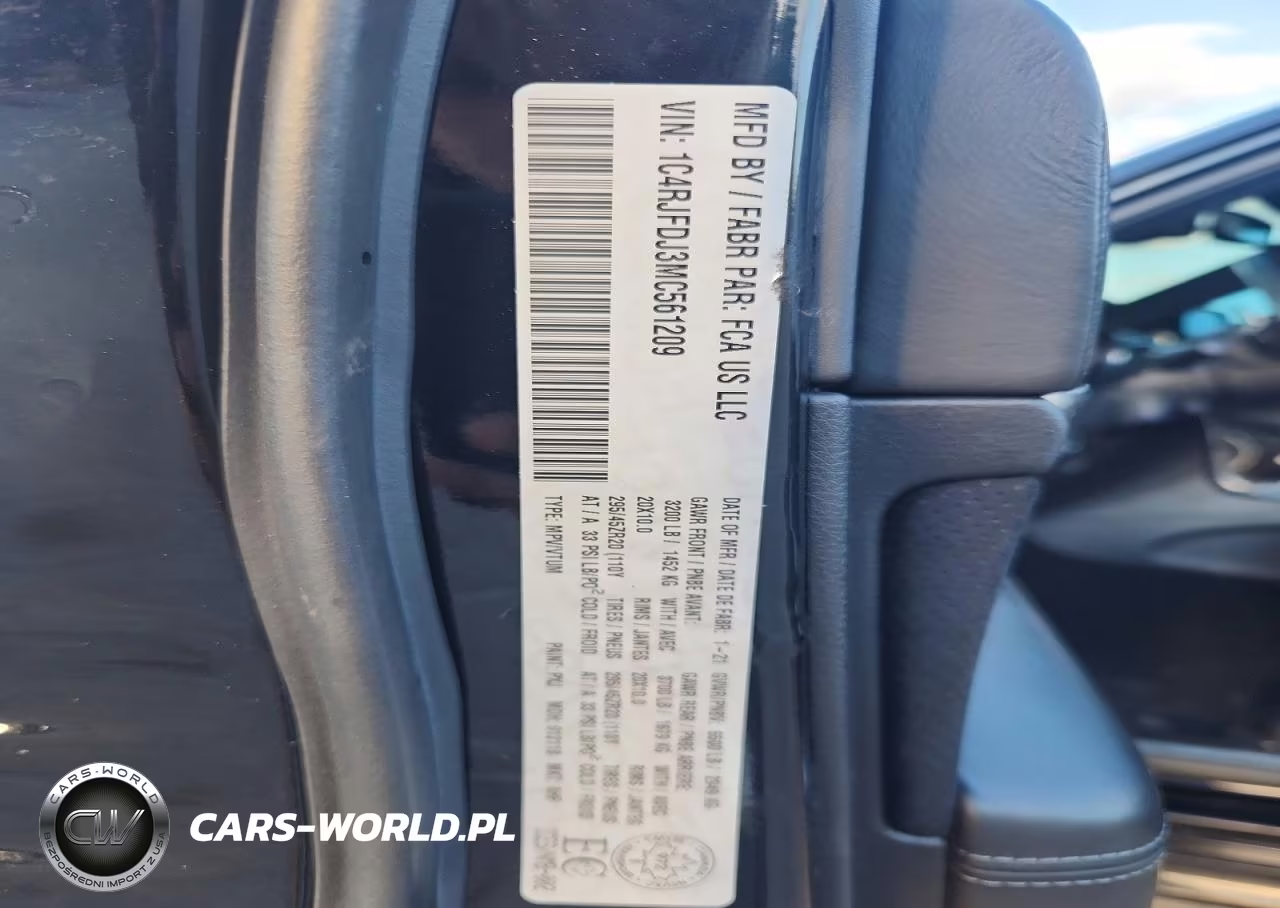 2021 Jeep Grand Cherokee Srt-8 VIN:1C4RJFDJ3MC561209 - 13