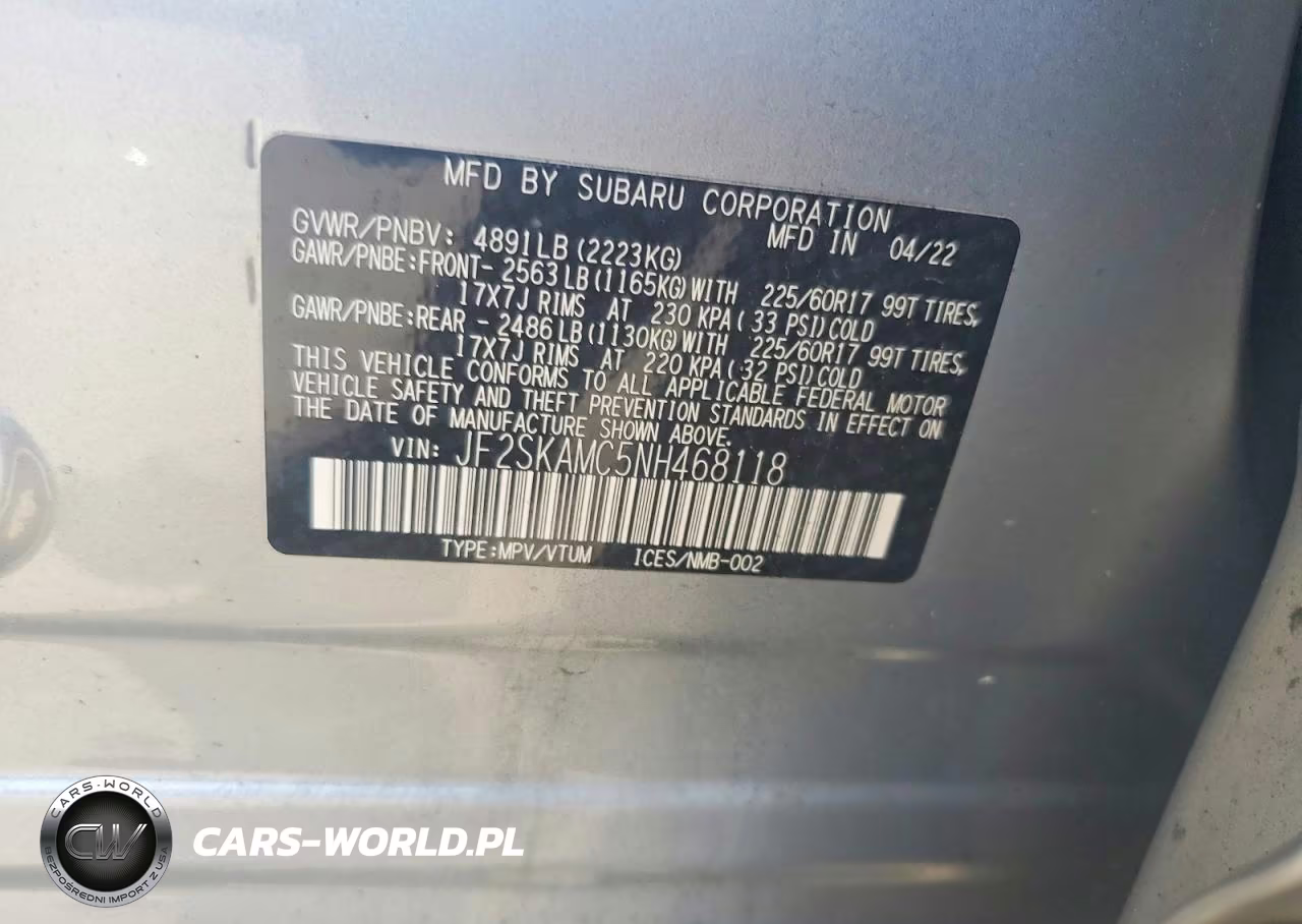 2022 Subaru Forester Wilderness VIN:JF2SKAMC5NH468118 - 14