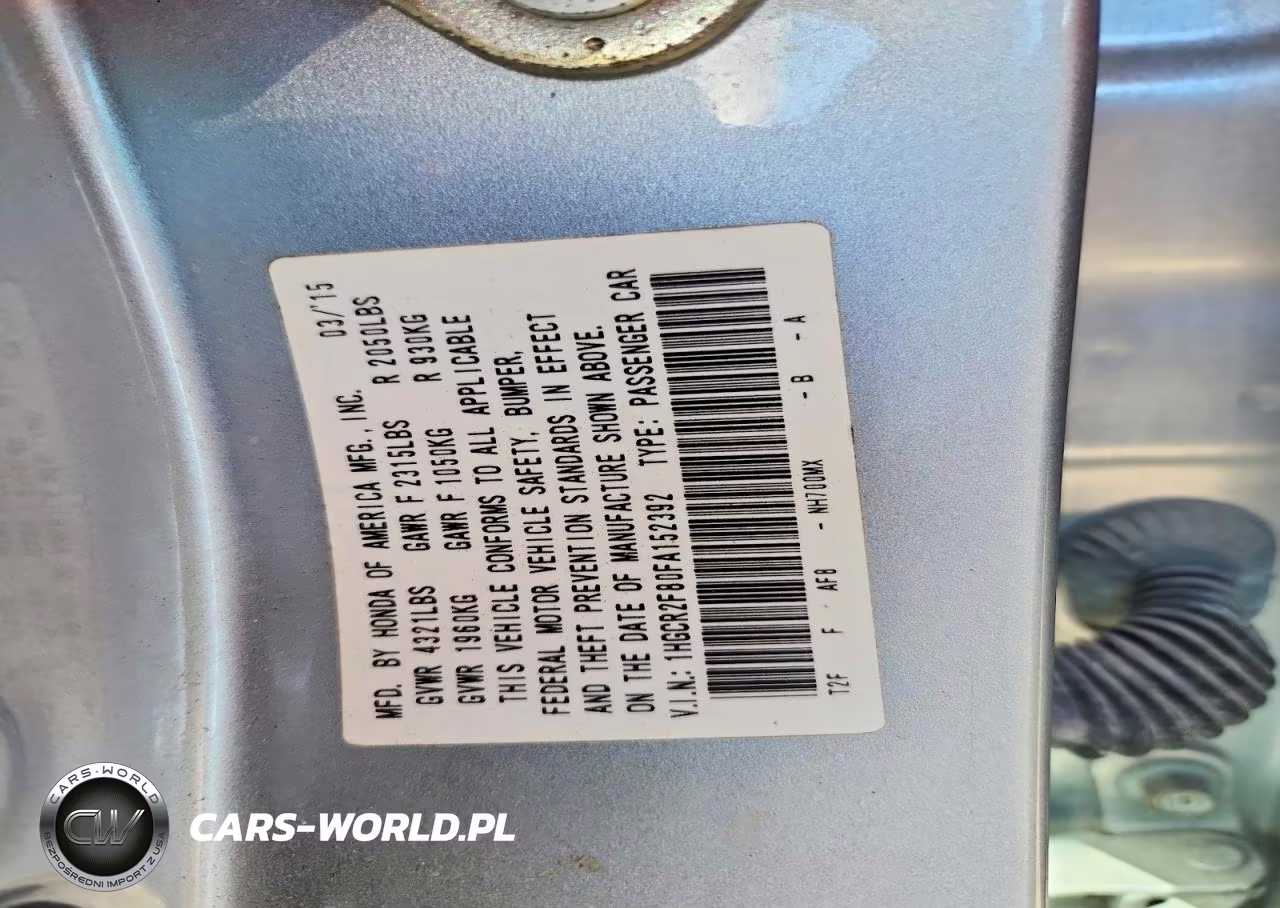 2015 Honda Accord Exl VIN:1HGCR2F80FA152392 - 12