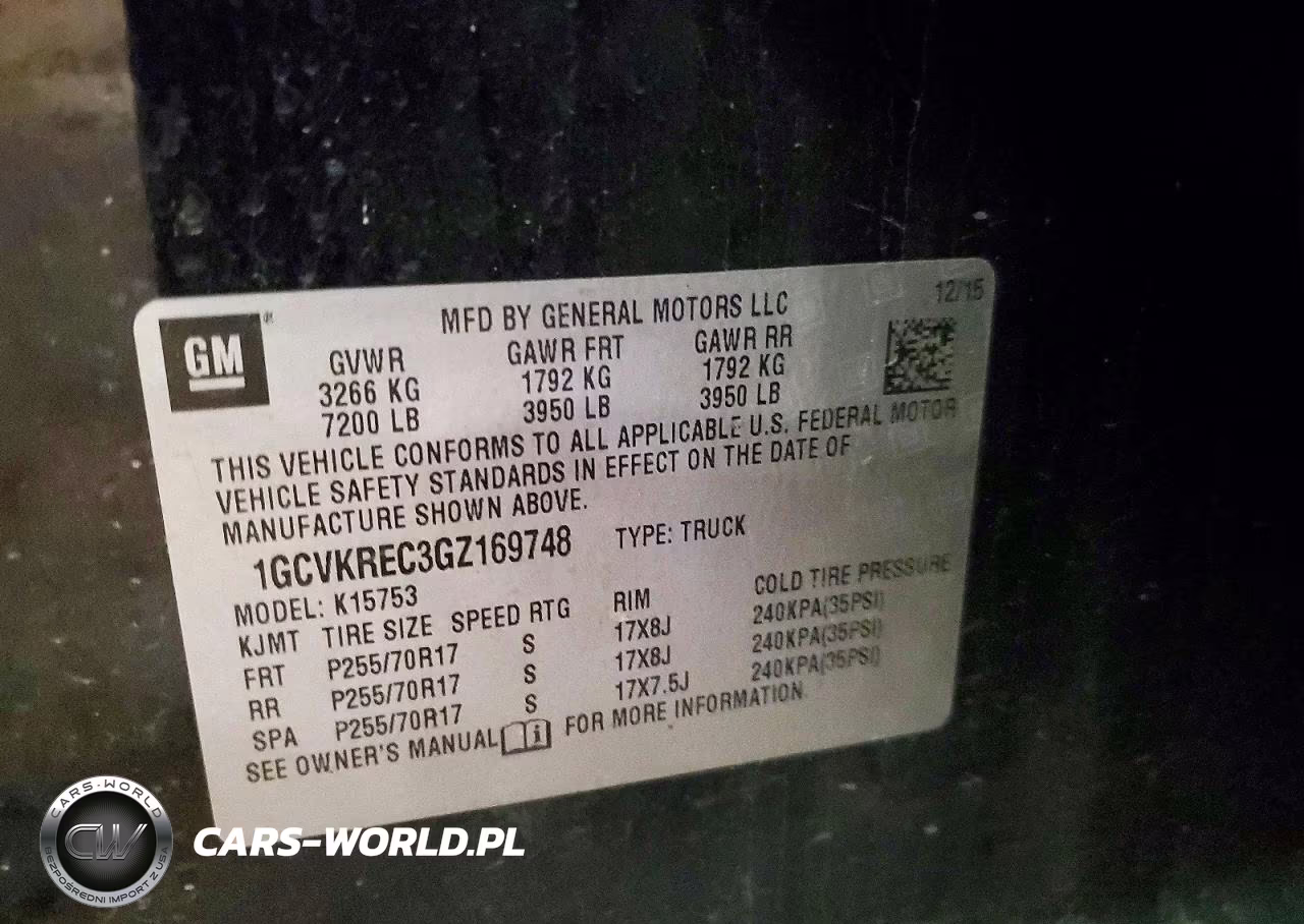 2016 Chevrolet Silverado K1500 Lt VIN:1GCVKREC3GZ169748 - 12
